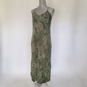 Old Navy Green Leaf Print Maxi Dress